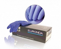 Перчатки EURONDA №4 текстура на пальцах, гиппоалерг нитрил (S) 