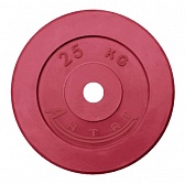 Диск обрезиненный 25 кг Антат, 26 мм, красный