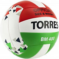 Мяч волейбольный TORRES BM400 бело-крас-зеленый