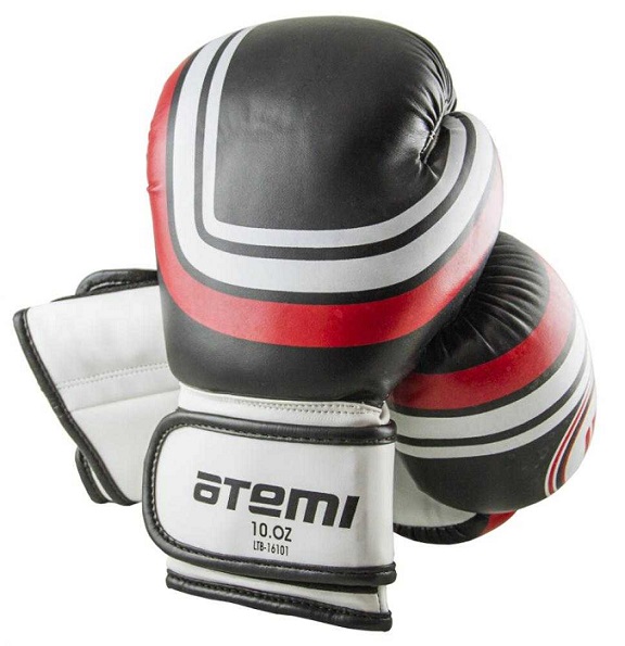Перчатки боксерские Atemi 10oz, чёрные, S/M LTB-16101 в Хабаровске - «Спорт-М»