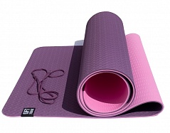 Коврик для йоги 6 мм FT-YGM6-2TPE-4 бордово-розовый
