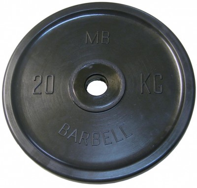 Диск обрезиненный Евро - Классик – 20 кг - черный MB-PltBE-20 в Хабаровске - «Спорт-М»