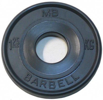 Диск обрезиненный Евро - Классик – 1,25 кг - черный  MB-PltBE-1,25