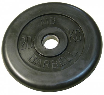 Диск для штанги – 20 кг – 25 мм – черный MB-PltB26-20 в Хабаровске - «Спорт-М»