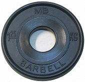 Диск обрезиненный Евро - Классик – 1,25 кг - черный  MB-PltBE-1,25